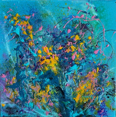 Peinture intitulée "Artifice floral" par Caco, Œuvre d'art originale, Acrylique Monté sur Châssis en bois