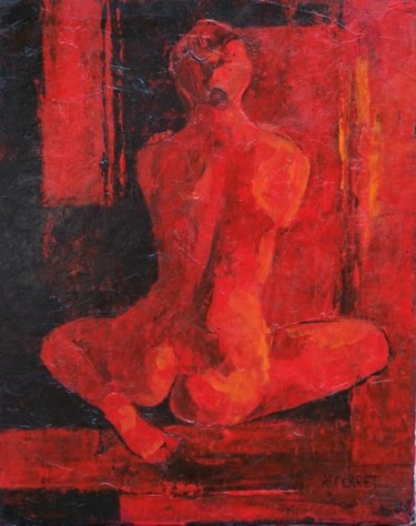 Peinture intitulée "Braise..." par Anne-Frédérique Ferret, Œuvre d'art originale, Huile