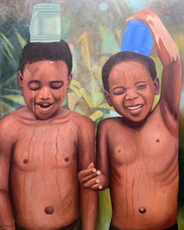 绘画 标题为“Black Man's Need” 由Emmanuel Ezechukwu Akanwa, 原创艺术品, 油 安装在木质担架架上