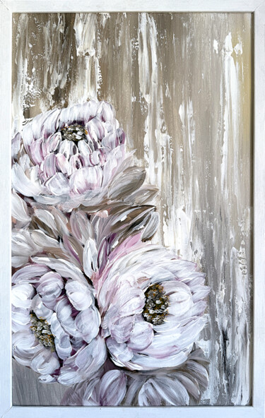 Flowers of Dawn. white frame "Flowers of Dawn. wh…" başlıklı Tablo Tatiana Malinovscaia tarafından, Orijinal sanat, Akrilik