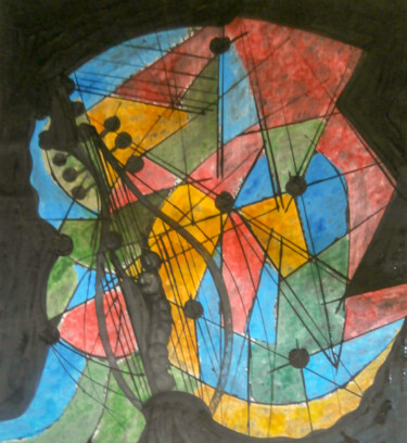 绘画 标题为“Abstrato cubista-JA…” 由Antonio Guimaraes, 原创艺术品, 丙烯