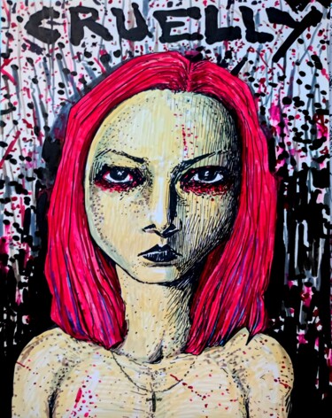 Tekening getiteld "Regular visitor - 1" door Milto Sideris, Origineel Kunstwerk, Marker