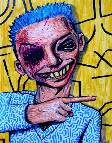 Desenho intitulada "Regular visitor - 12" por Milto Sideris, Obras de arte originais, Marcador