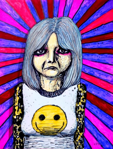 Desenho intitulada "Regular visitor - 19" por Milto Sideris, Obras de arte originais, Marcador