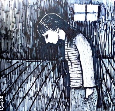Dessin intitulée "Hopeless" par Milto Sideris, Œuvre d'art originale, Marqueur