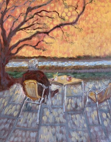 Evening contemplation Peinture intitulée "Evening contemplati…" par Albina Ayhan, Œuvre d'art originale, Huile