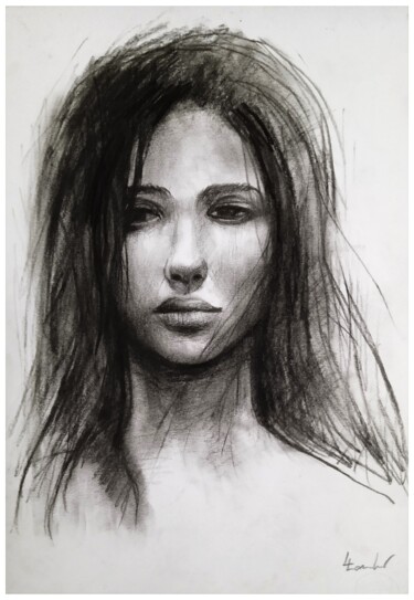 Dibujo titulada "I miss you" por Luciano Lombardi, Obra de arte original, Carbón