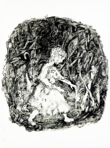Σχέδιο με τίτλο "Conte pour enfants" από Bruno Sentier (Assemblages), Αυθεντικά έργα τέχνης, Μελάνι