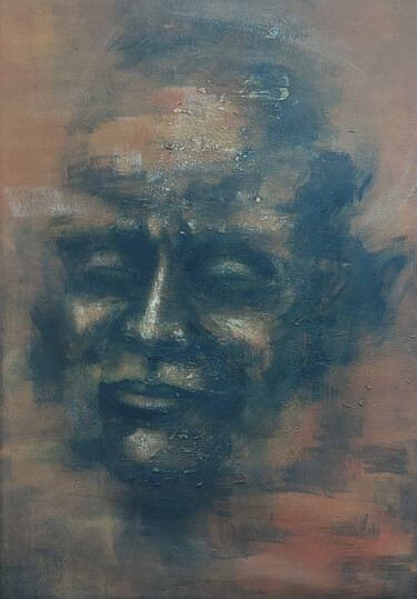 Painting titled "abstract portrait2" by Aziz Abu Ghazaleh, Original Artwork, Acrylic