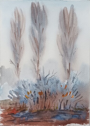 In the arms of the fog Painting titled "In the arms of the…" by Liudmila Stamatova, Original Artwork, Watercolor