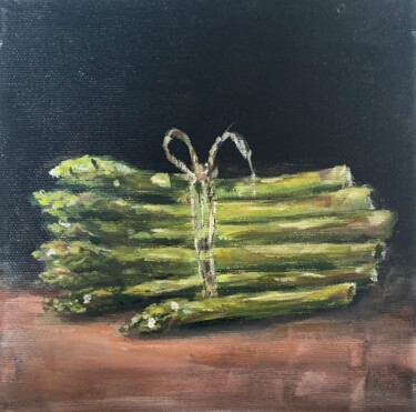 Painting titled "Bound Green" by Nataliya Fenko, Original Artwork, Acrylic Mounted on Wood Stretcher frame