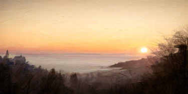 Célèbre vue de peintre de Kronberg dans le brouillard élevé 摄影 标题为“Célèbre vue de pein…” 由Peter Schulte (Peter Vornberg), 原创艺术品, 数码摄影