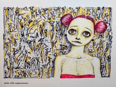Dessin intitulée "Hopelessness" par Milto Sideris, Œuvre d'art originale, Marqueur