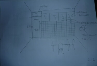 carreaux de verres Drawing titled "carreaux de verres" by Ludovic Grumel, Original Artwork, Pencil
