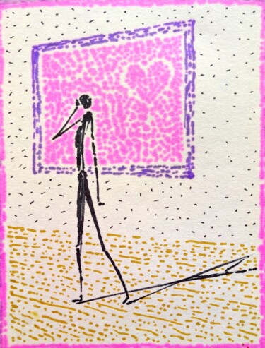 Desenho intitulada "Corny heart accordi…" por Milto Sideris, Obras de arte originais, Marcador