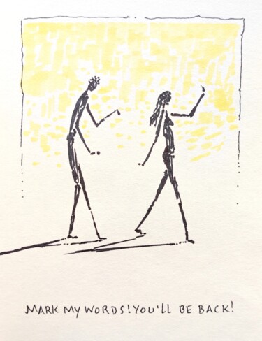 Dibujo titulada "She always does" por Milto Sideris, Obra de arte original, Rotulador