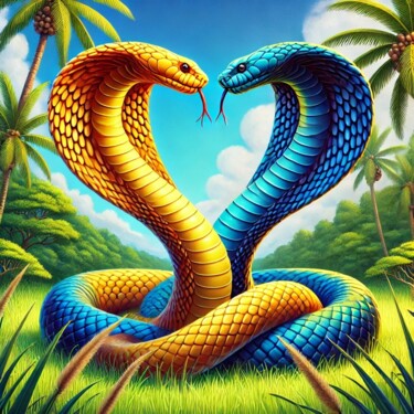 数字艺术 标题为“Year of the Snake” 由Зоя Маслий, 原创艺术品, AI生成的图像