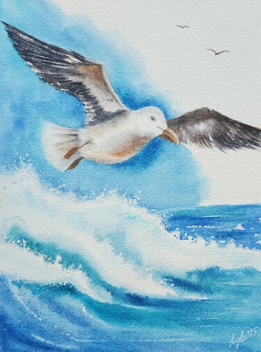 绘画 标题为“Gull” 由Nataliya Gulina, 原创艺术品, 水彩