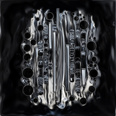 Fluid Constructs: Metallic Harmony Digital Arts titled "Fluid Constructs: M…" by Alberto Capitani, Original Artwork, AI generated image