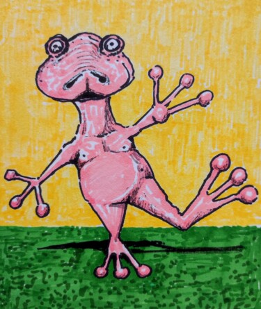 Fantastic Pink Emotional Creatures - 9 图画 标题为“Fantastic Pink Emot…” 由Milto Sideris, 原创艺术品, 标记