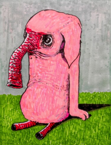 Drawing titled "Fantastic Pink Emot…" by Milto Sideris, Original Artwork, Marker