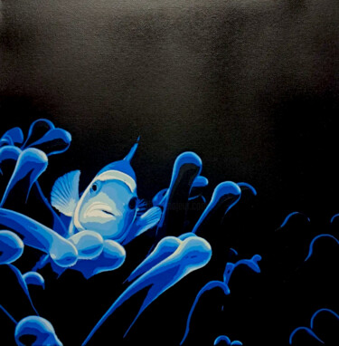 Pittura intitolato "Home" da Skrull Avatar, Opera d'arte originale, Stampino Montato su Telaio per barella in legno