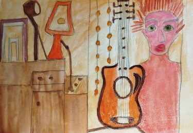 Peinture intitulée "Etude intérieur de…" par Seny Jasna, Œuvre d'art originale, Aquarelle