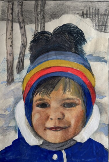 Painting titled "Misha V." by Vladimir Mass, Original Artwork, Gouache