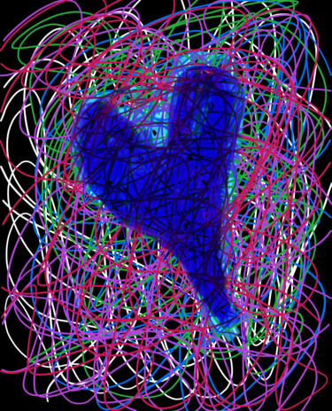 数字艺术 标题为“Chaos of the Heart” 由Amy Mcqueen, 原创艺术品, 数字油画
