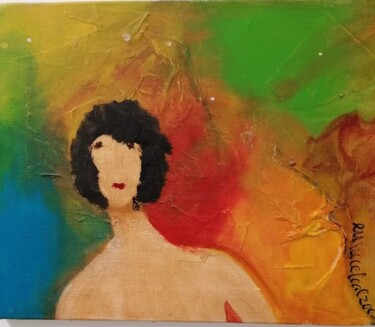 Painting titled "Figura" by Eunice Leal, Original Artwork, Acrylic Mounted on Wood Stretcher frame