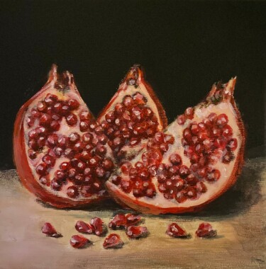 绘画 标题为“Pomegranate 4” 由Nataliya Fenko, 原创艺术品, 丙烯 安装在木质担架架上