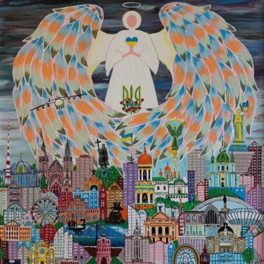 绘画 标题为“Angel of Ukraine” 由Serhii Kavetskyi, 原创艺术品, 丙烯