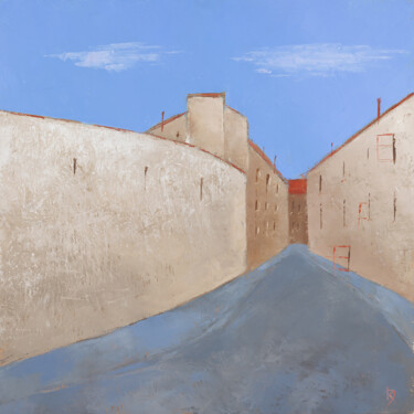 Peinture intitulée "Old City Fragment 18" par Kestutis Jauniskis, Œuvre d'art originale, Huile