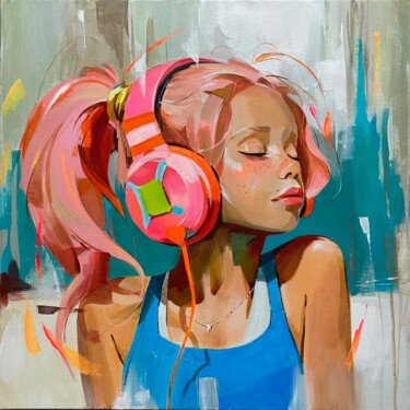 Pink Summer beats 绘画 标题为“Pink Summer beats” 由Mariia Kotiuzhynska, 原创艺术品, 丙烯 安装在木质担架架上