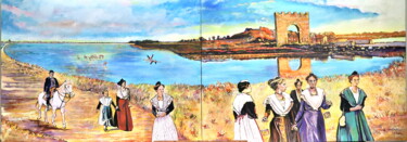"Les Demoiselles de…" başlıklı Tablo Jean-Louis Martinez tarafından, Orijinal sanat, Akrilik Ahşap Sedye çerçevesi üzerine m…