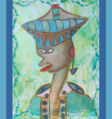 绘画 标题为“Portrait de marin” 由Chan Mengal, 原创艺术品, 丙烯 安装在木质担架架上