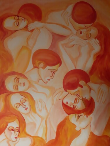 Malerei mit dem Titel "GESTERN IST MORGEN" von Edith Stütz, Original-Kunstwerk, Acryl Auf Keilrahmen aus Holz montiert