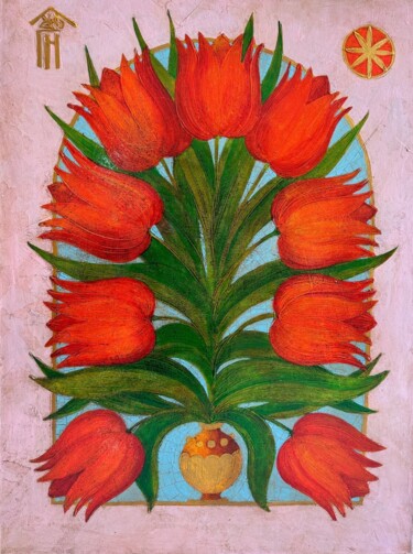 绘画 标题为“The tulips” 由Vyacheslav Gayun, 原创艺术品, 油