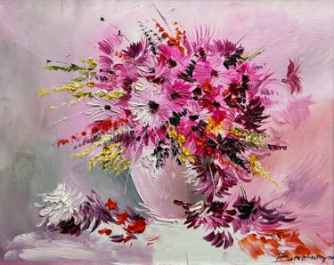 Pink Elegance Pittura intitolato "Pink Elegance" da Vahe Bagumyan, Opera d'arte originale, Olio Montato su Telaio per barella in legno