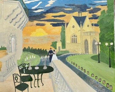 La vie de château, expo 2020 「La vie de château,…」というタイトルの絵画 Manyによって, オリジナルのアートワーク, アクリル ウッドストレッチャーフレームにマウント