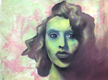 Desenho intitulada "Aïcha" por Hervé Lafuisat, Obras de arte originais, Pastel