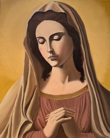 Peinture intitulée ""Mater Dei"" par Evan Benito, Œuvre d'art originale, Huile Monté sur Châssis en bois