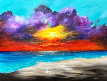 绘画 标题为“Sunset, West Coast” 由Yulia Allan, 原创艺术品, 丙烯