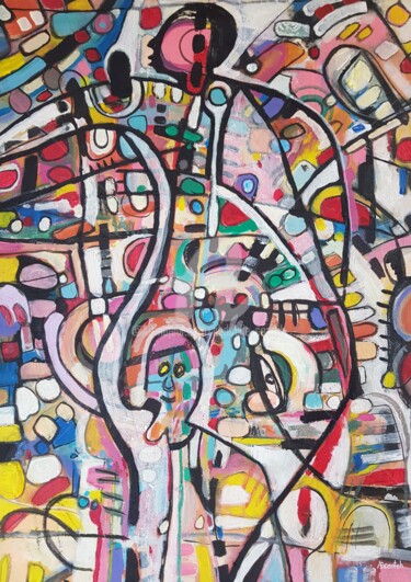绘画 标题为“Thinking Of Peace &…” 由Abdoulie Conteh, 原创艺术品, 丙烯