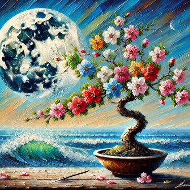 Digital Arts titled "Bonsái  lunar 4" by Rogo Lino, Original Artwork, AI generated image