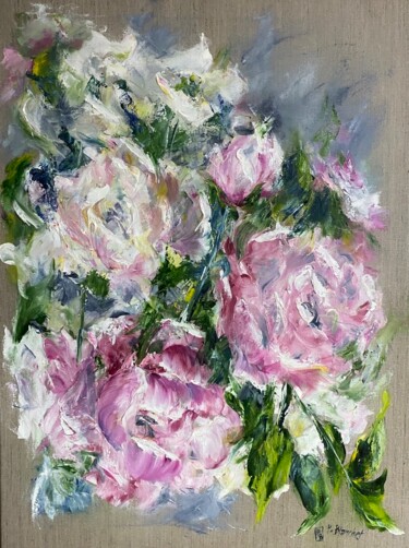 绘画 标题为“fleurs3” 由Patricia Blanchet-Olivier, 原创艺术品, 油 安装在木质担架架上
