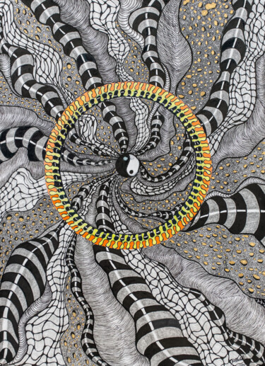 Tekening getiteld "Круговорот мыслей" door Bella Giuliodori, Origineel Kunstwerk, Marker