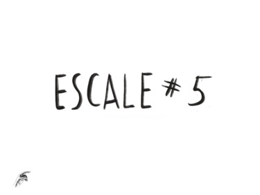 Dessin intitulée "ESCALE # 5" par Gaele Flao, Œuvre d'art originale, Encre
