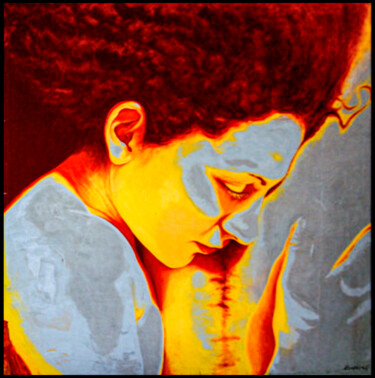Malerei mit dem Titel "ME AND ADRIANA" von Carles Sanz, Original-Kunstwerk, Acryl Auf Keilrahmen aus Holz montiert