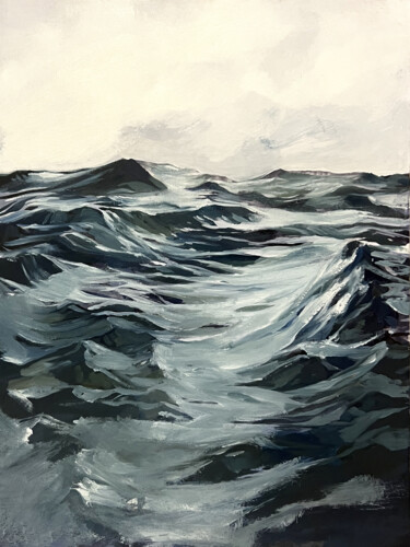 Peinture intitulée "Houle # 1" par Gaele Flao, Œuvre d'art originale, Huile Monté sur Panneau de bois